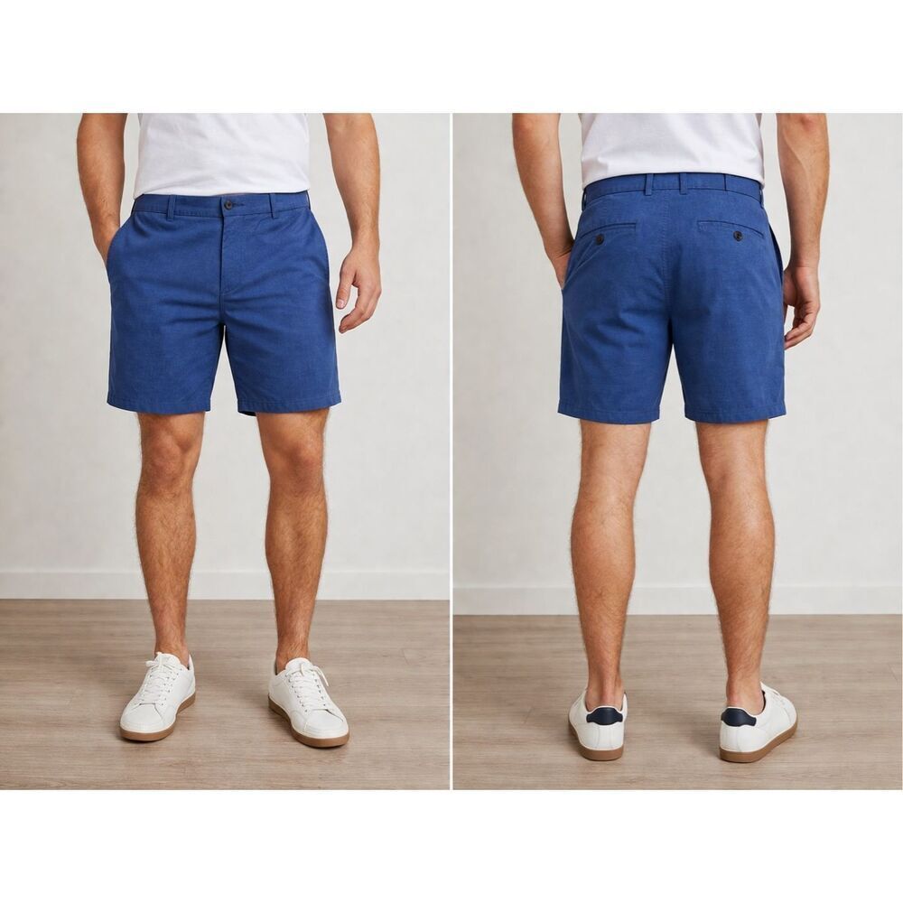 Mens Grand Slam Golf Blue Shorts Size 38 Lightweight Stretch Casual Fit